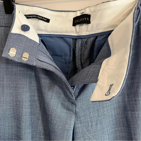 Talbots Women’s Hampshire Ankle Pants size 8 Career Pants Blue - Picture 8 of 11